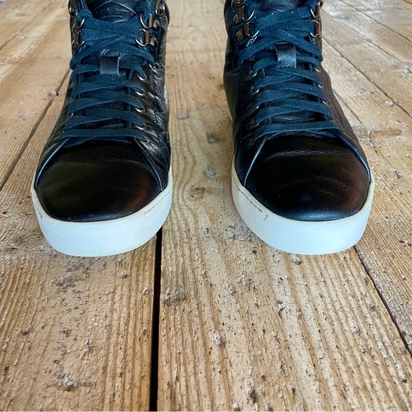 Rag & Bone Women’s Kent Leather High Top Sneakers Black EU Size 38.5 US Size 8.5 - Picture 3 of 14